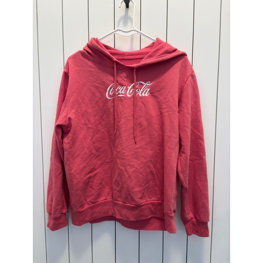 Americana Coca-Cola Hoodie Red Embroidered Pullover Retro Vintage Style Women XL